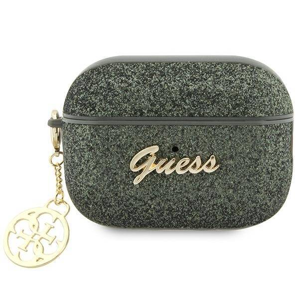 GUESS GUAP2GLGSHA AIRPODS PRO 2 (2022/2023) COVER GREEN/KAKI GLITTER FLAKE 4G CHARM