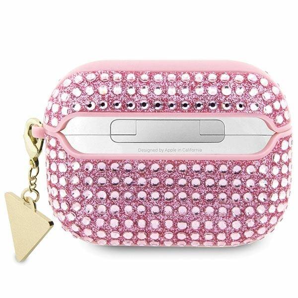 GUESS GUAP2HDGTPPPP AIRPODS PRO 2 (2022/2023) COVER PINK/PINK RHINESTONE TRIANGLE CHARM