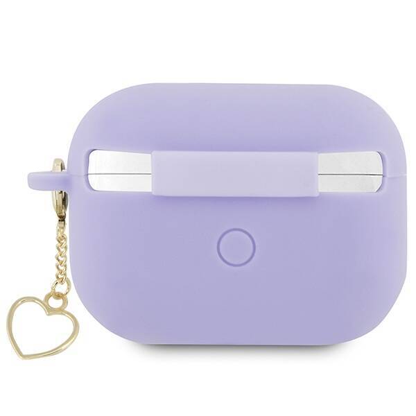 GUESS GUAP2LSCHSCHS AIRPODS PRO 2 (2022/2023) COVER PURPUROWY/PURPLE SILICONE CHARM HEART COLLECTION