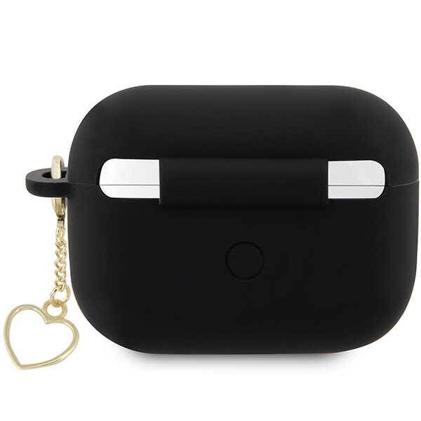 GUESS GUAP2LSCHSK AIRPODS PRO 2 (2022/2023) COVER BLACK/BLACK SILICONE CHARM HEART COLLECTION