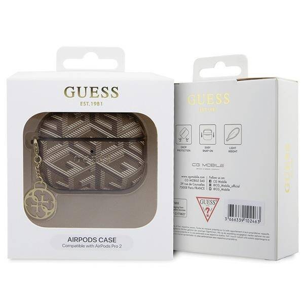 GUESS GUAP2PGCE4CW AIRPODS PRO 2 (2022/2023) BROWN COVER/BROWN GCUBE CHARM