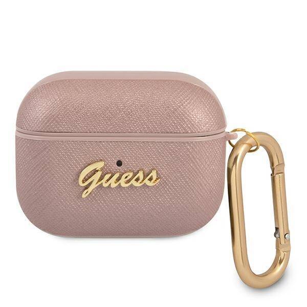 GUESS GUAPSASMP AIRPODS PRO COVER PINK/PINK SAFFIANO SCRIPT METAL COLLECTION