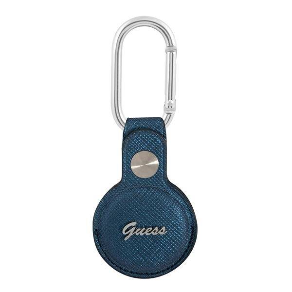 GUESS GUATPSASRSB AIRTAG CASE BLUE/BLUE SAFFIANO VINTAGE SCRIPT