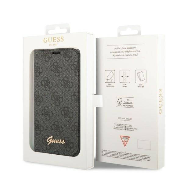 GUESS GUBKP14SHG4SHK IPHONE 14/15/13 6.1 "BLACK / BLACK BOOK 4G VINTAGE GOLD LOGO