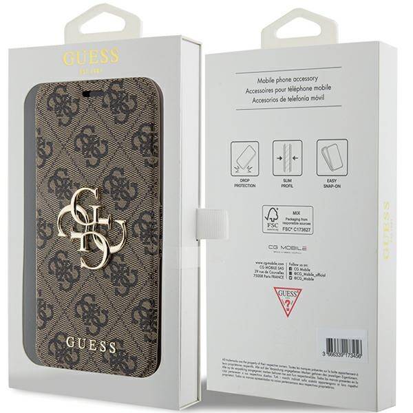 GUESS GUBKP15L4L4GBBB IPHONE 15 PRO 6.1 "BRONZE/BOOK BOOK 4G METAL LOGO