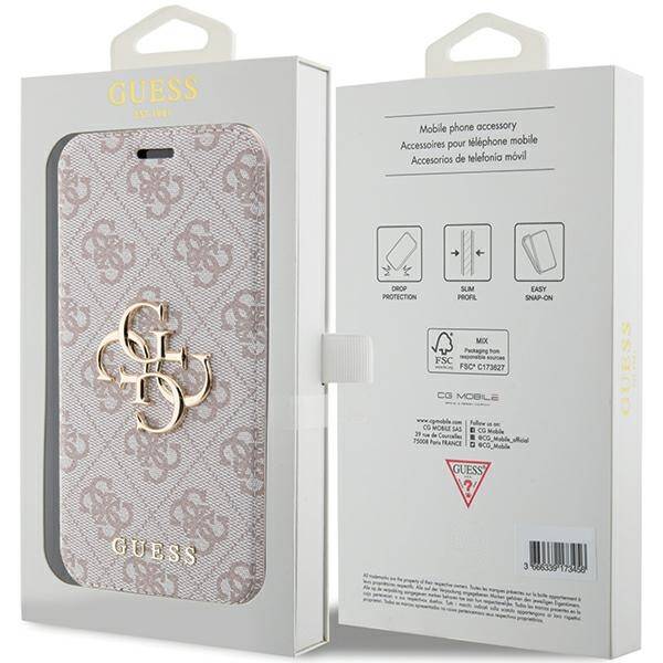 GUESS GUBKP15L4L4GPIPI IPHONE 15 PRO 6.1 "PINK/PINK BOOK 4G METAL LOGO