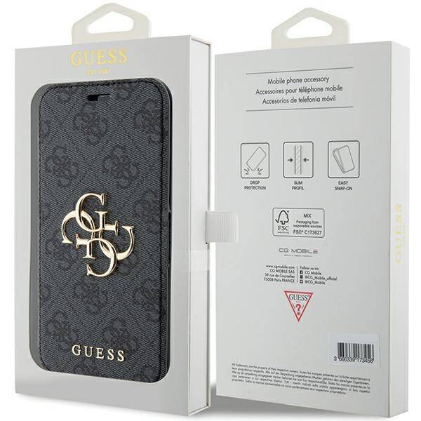 GUESS GUBKP15S4GGGR IPHONE 15/14/13 6.1 "GRAY / GRAY BOOK 4G METAL LOGO