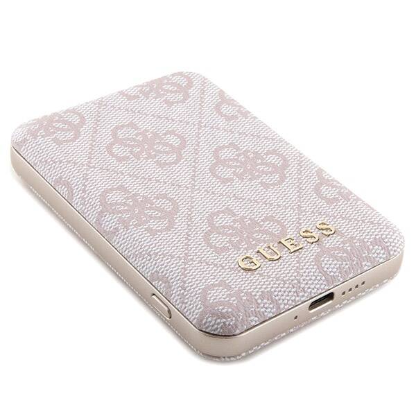 GUESS GUBPM5P15L4GEMGP SET IPHONE 15 PRO 6.1" HARDCASE + POWERBANK 5000MAH MAGSAFE PINK/PINK 4G METAL LOGO