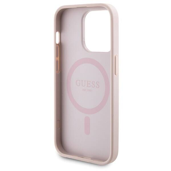 GUESS GUBPM5P15L4GEMGP SET IPHONE 15 PRO 6.1" HARDCASE + POWERBANK 5000MAH MAGSAFE PINK/PINK 4G METAL LOGO