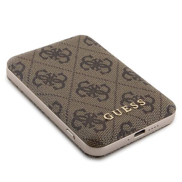 GUESS GUBPM5P15S4GEMGW SET IPHONE 15 6.1" HARDCASE + POWERBANK 5000MAH MAGSAFE BROWN/BROWN 4G METAL LOGO