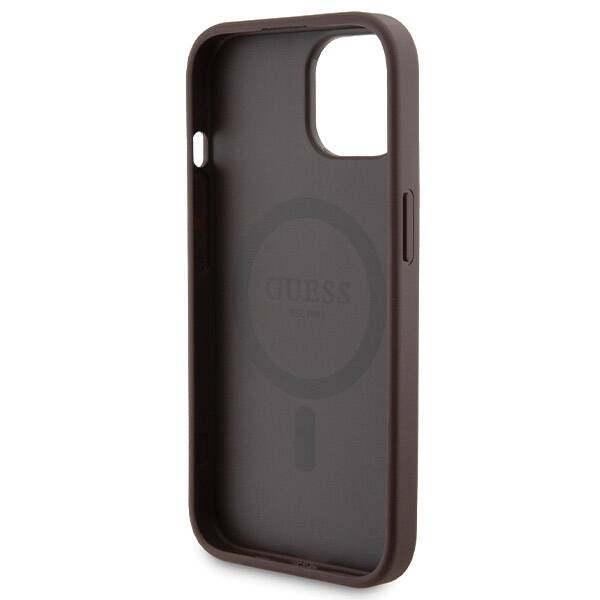 GUESS GUBPM5P15S4GEMGW SET IPHONE 15 6.1" HARDCASE + POWERBANK 5000MAH MAGSAFE BROWN/BROWN 4G METAL LOGO