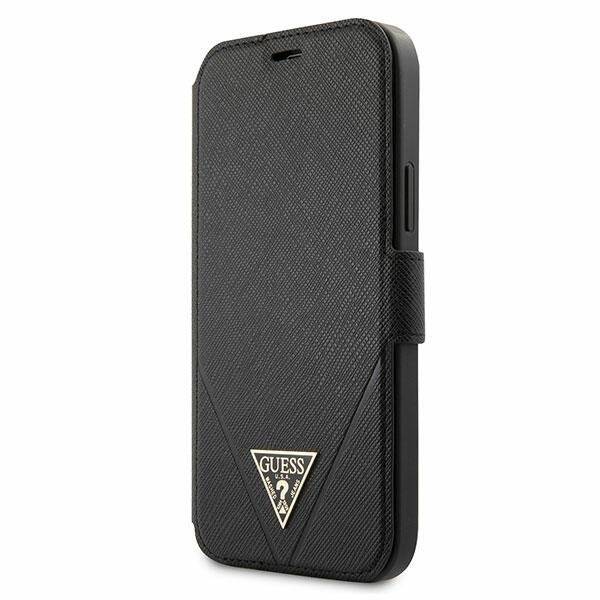 GUESS GUFLBKP12SVSATMLBK IPHONE 12 MINI 5.4 "BLACK/BLACK BOOK SAFFIANO