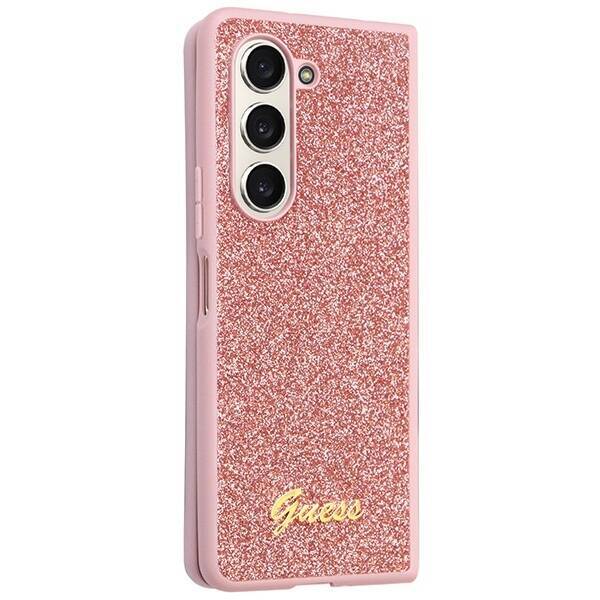 GUESS GUHAHCZFD5HGGSHP F946 WITH FOLD5 PINK/PINK HARDCASE GLITTER SCRIPT