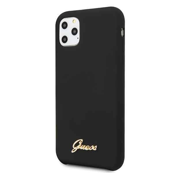 GUESS GUHCN58LSLMGBK IPHONE 11 PRO BLACK/BLACK HARD CASE SILICONE VINTAGE GOLD LOGO