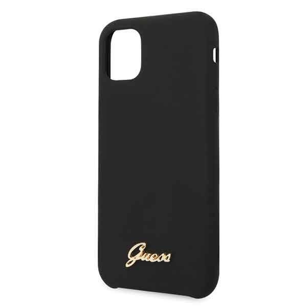 GUESS GUHCN58LSLMGBK IPHONE 11 PRO BLACK/BLACK HARD CASE SILICONE VINTAGE GOLD LOGO