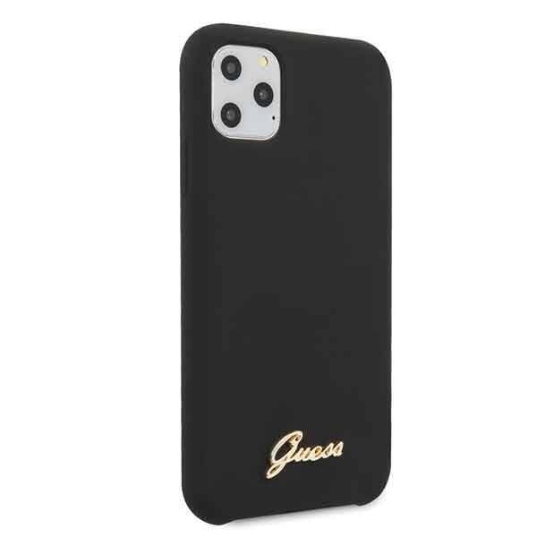 GUESS GUHCN58LSLMGBK IPHONE 11 PRO BLACK/BLACK HARD CASE SILICONE VINTAGE GOLD LOGO