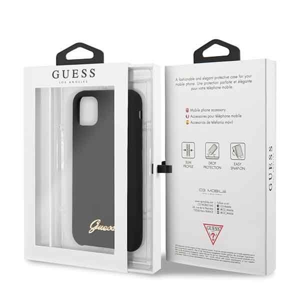 GUESS GUHCN58LSLMGBK IPHONE 11 PRO BLACK/BLACK HARD CASE SILICONE VINTAGE GOLD LOGO