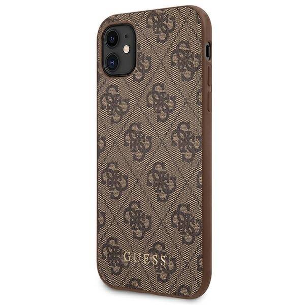 GUESS GUHCN61G4GFBR IPHONE 11 / XR 6.1 "BRONZE / BROWN HARD CASE 4G METAL GOLD LOGO