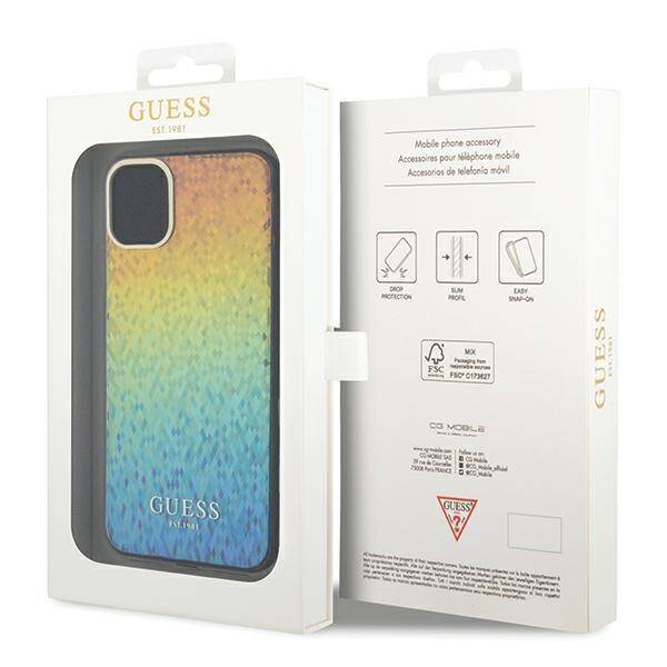 GUESS GUHCN61HDECMI IPHONE 11 / XR 6.1 "MULTI -COLORED HARDCASE IML FACETED MIRROR DISCO IRIDESCENT