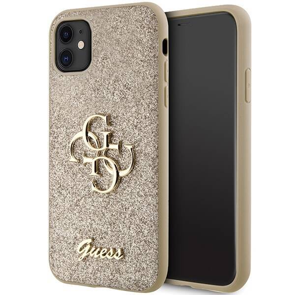 GUESS GUHCN61HG4SGD IPHONE 11 / XR 6.1 "ZLOTY / GOLD HARDCASE GLITTER SCRIPT BIG 4G