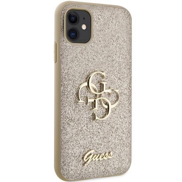 GUESS GUHCN61HG4SGD IPHONE 11 / XR 6.1 "ZLOTY / GOLD HARDCASE GLITTER SCRIPT BIG 4G