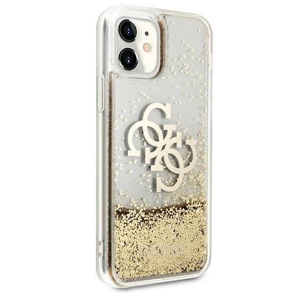 GUESS GUHCN61LG4GGO IPHONE 11 6.1 " / XR ZLOTY / GOLD HARDCASE 4G BIG LIQUID GLITTER