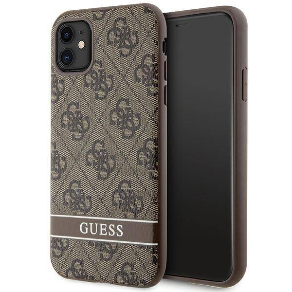 GUESS GUHCN61P4SNW IPHONE 11 / XR BROWN / BROWN HARDCASE 4G STRIPE