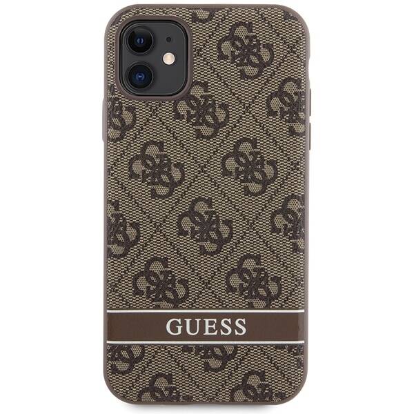 GUESS GUHCN61P4SNW IPHONE 11 / XR BROWN / BROWN HARDCASE 4G STRIPE