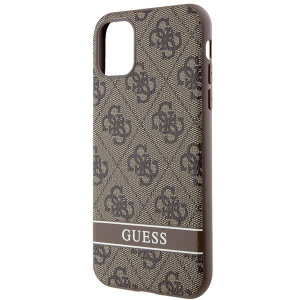 GUESS GUHCN61P4SNW IPHONE 11 / XR BROWN / BROWN HARDCASE 4G STRIPE