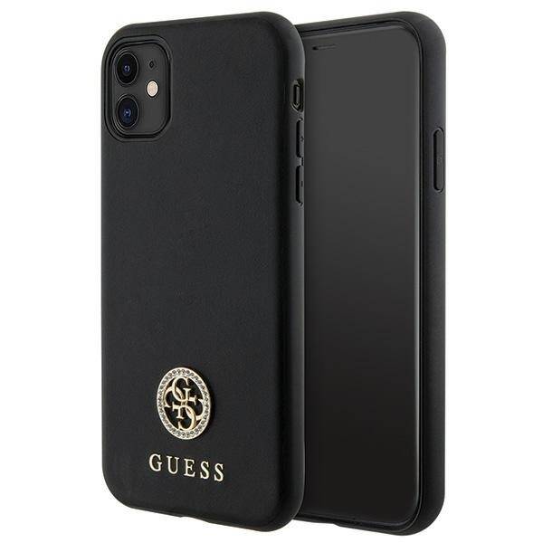 GUESS GUHCN61PS4DGPK IPHONE 11 / XR 6.1 "BLACK / BLACK HARDCASE STRASS METAL LOGO