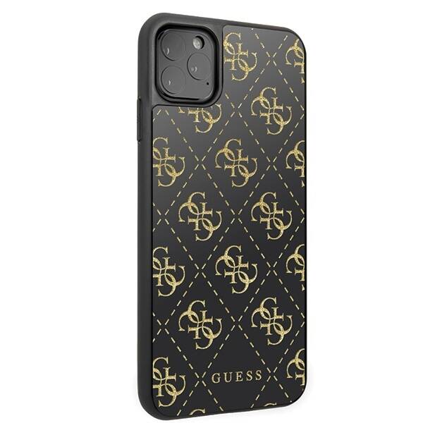 GUESS GUHCN654GGPBK IPHONE 11 PRO MAX BLACK/BLACK HARD CASE 4G DOUBLE LAYER GLITTER