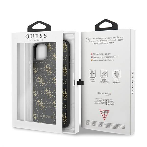 GUESS GUHCN654GGPBK IPHONE 11 PRO MAX BLACK/BLACK HARD CASE 4G DOUBLE LAYER GLITTER