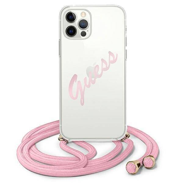 GUESS GUHCP12LCRTVSPI IPHONE 12 PRO MAX 6.7 "PINK/PINK HARDCASE SCRIPT VINTAGE