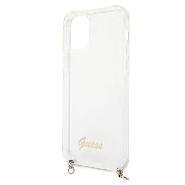 GUESS GUHCP12LKC4GSGO IPHONE 12 PRO MAX 6.7 "TRANSPARENT HARDCASE 4G GOLD CHAIN