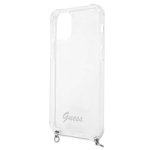 GUESS GUHCP12LKC4GSSI IPHONE 12 PRO MAX 6.7 "TRANSPARENT HARDCASE 4G SILVER CHAIN