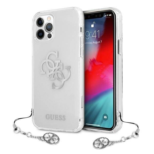GUESS GUHCP12LKS4GSI IPHONE 12 PRO MAX 6.7 "BANNER HARDCASE 4G SILVER CHARMS COLLECTION