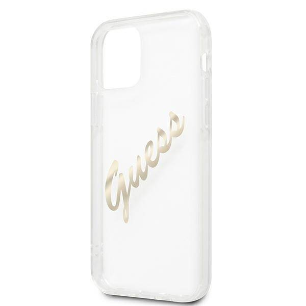 GUESS GUHCP12LKTRSVGO IPHONE 12 PRO MAX 6.7 "TRANSPARENT HARDCASE VINTAGE SCRIPT GOLD