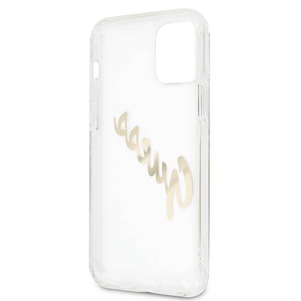 GUESS GUHCP12LKTRSVGO IPHONE 12 PRO MAX 6.7 "TRANSPARENT HARDCASE VINTAGE SCRIPT GOLD