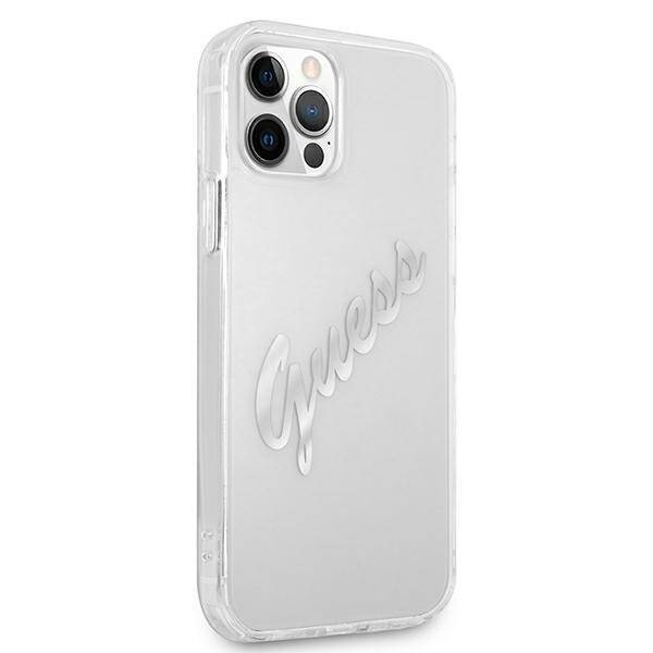 GUESS GUHCP12LKTRSVSI IPHONE 12 PRO MAX 6.7 "TRANSPARENT HARDCASE VINTAGE SCRIPT SILVER