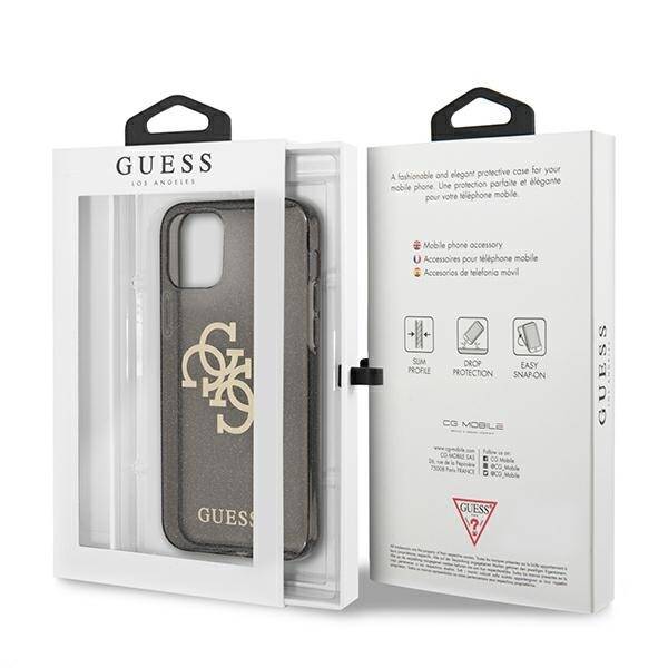 GUESS GUHCP12LPCGL4GBK IPHONE 12 PRO MAX 6.7 "BLACK/BLACK HARD CASE GLITTER 4G BIG LOGO