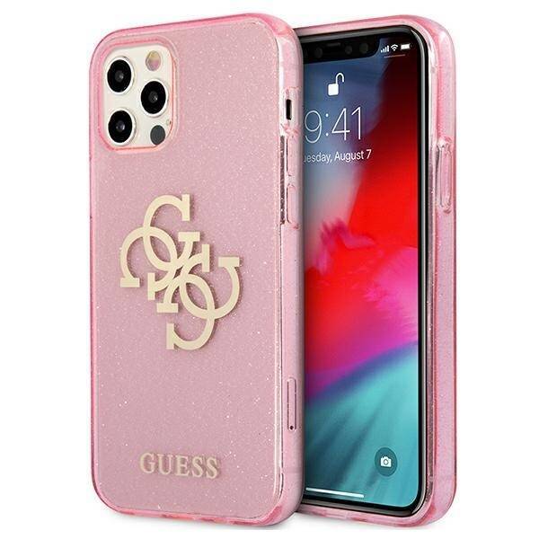 GUESS GUHCP12LPCGL4GPI IPHONE 12 PRO MAX 6.7 "PINK/PINK HARD CASE GLITTER 4G BIG LOGO