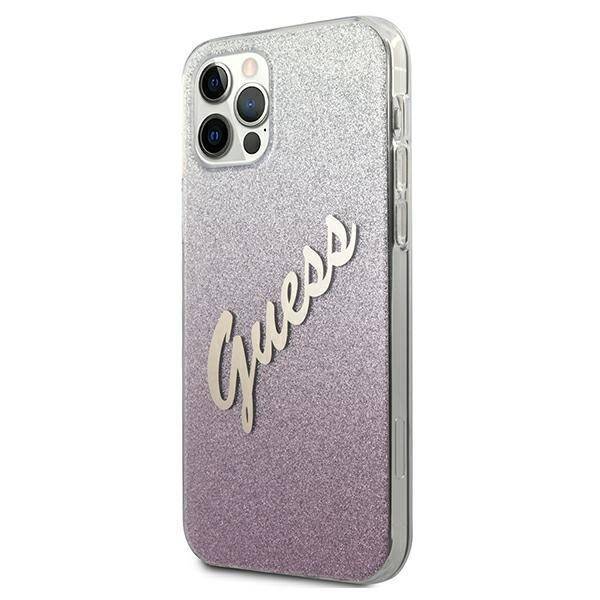 GUESS GUHCP12LPCIGLSPI IPHONE 12 PRO MAX 6.7 "PINK/PINK HARDCASE GLITTER GRADIENT SCRIPT