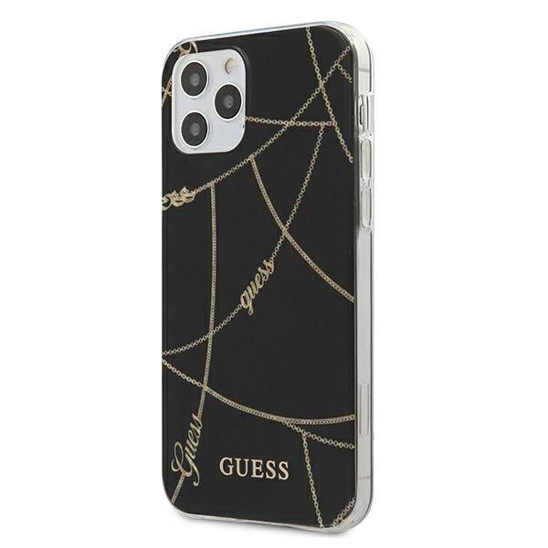 GUESS GUHCP12LPCUCHBK IPHONE 12 PRO MAX 6.7 "BLACK/BLACK HARDCASE GOLD CHAIN COLLECTION