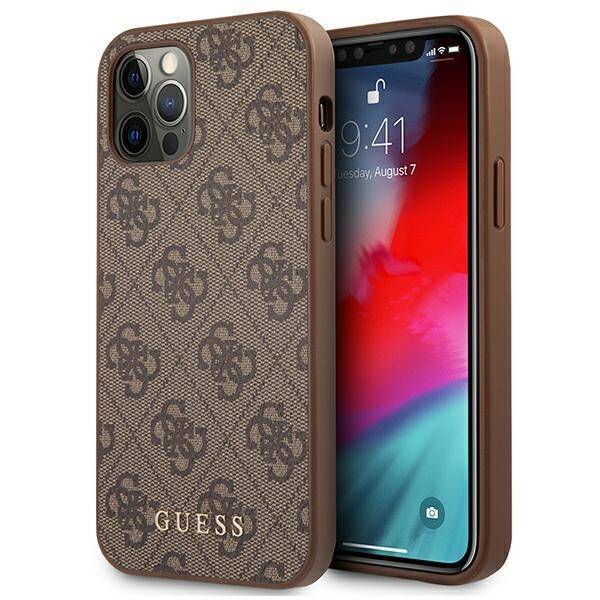 GUESS GUHCP12MG4GFBR IPHONE 12/12 PRO 6.1 "BRONZE / BROWN HARD CASE 4G METAL GOLD LOGO