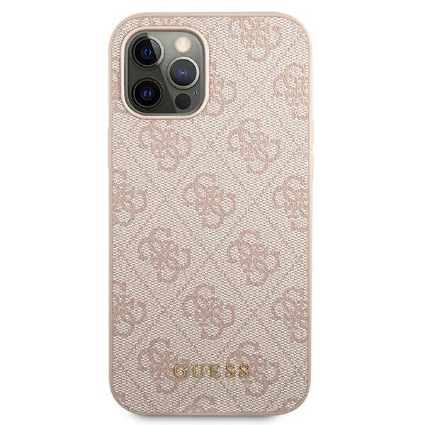 GUESS GUHCP12MG4GFPI IPHONE 12/12 PRO 6.1 "PINK / PINK HARD CASE 4G METAL GOLD LOGO