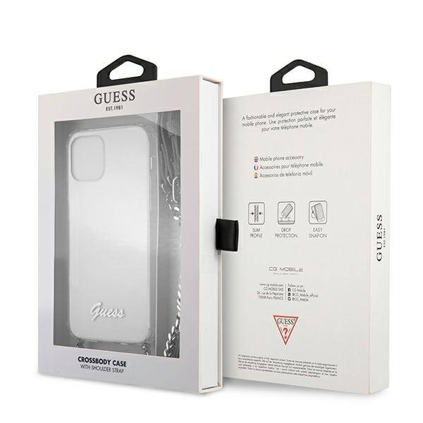 GUESS GUHCP12MKC4GSSI IPHONE 12/12 PRO 6.1 "TRANSPARENT HARDCASE 4G SILVER CHAIN