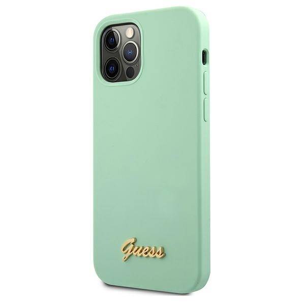 GUESS GUHCP12MLSLMGGN IPHONE 12/12 PRO 6.1 "ZIELONY/GREEN HARDCASE METAL LOGO SCRIPT