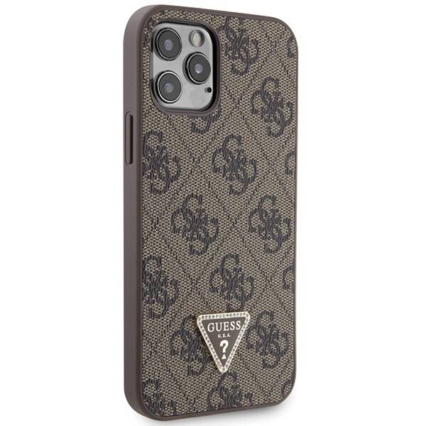 GUESS GUHCP12MP4TDSCPW IPHONE 12/12 PRO 6.1 "BROWN / BROWN HARDCASE CROSSBODY 4G METAL LOGO