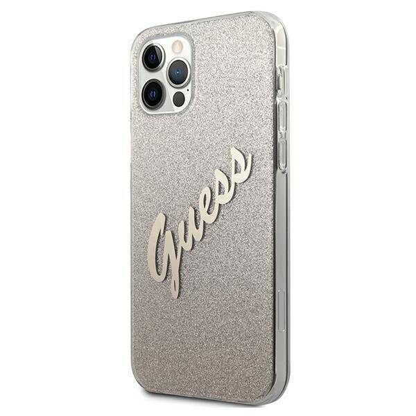 GUESS GUHCP12MPCIGLSGO IPHONE 12/12 PRO 6.1 "GOLD/GOLD HARDCASE GLITTER GRADIENT SCRIPT