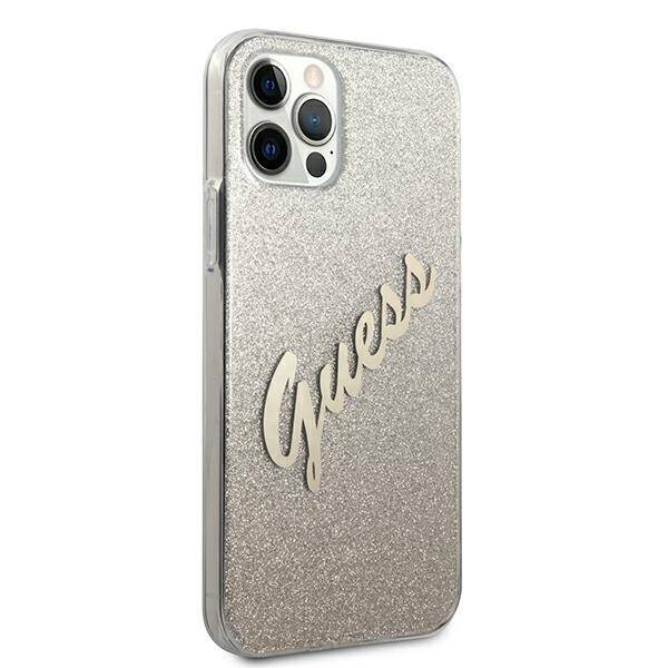 GUESS GUHCP12MPCIGLSGO IPHONE 12/12 PRO 6.1 "GOLD/GOLD HARDCASE GLITTER GRADIENT SCRIPT